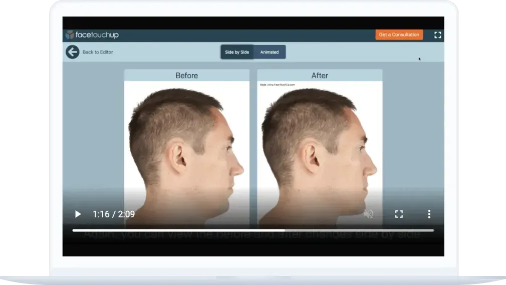 Macbook showing FaceTouchUp