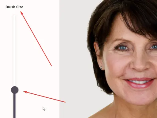 FaceTouchUp brush size adjustment control