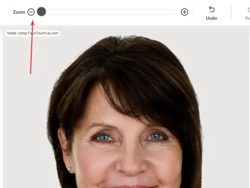 FaceTouchUp zoom tool for detailed editing